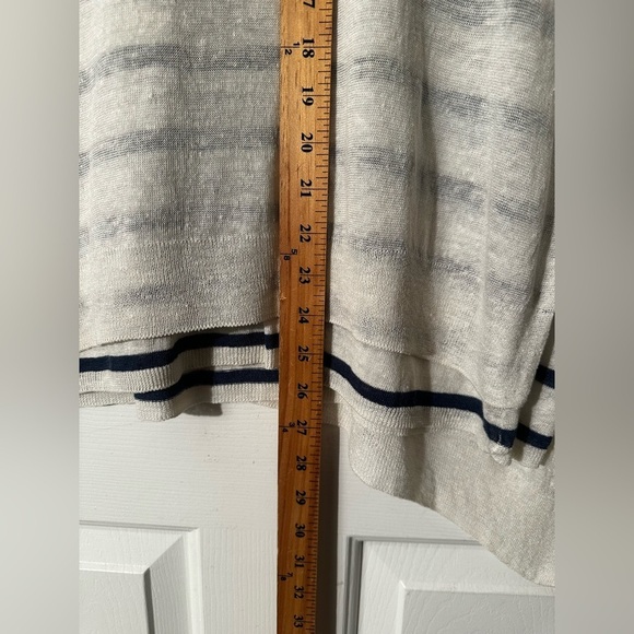 EILEEN FISHER Layered Linen Blend Layered Stripe Nautical LG Asymmetrical Hem - Picture 9 of 12